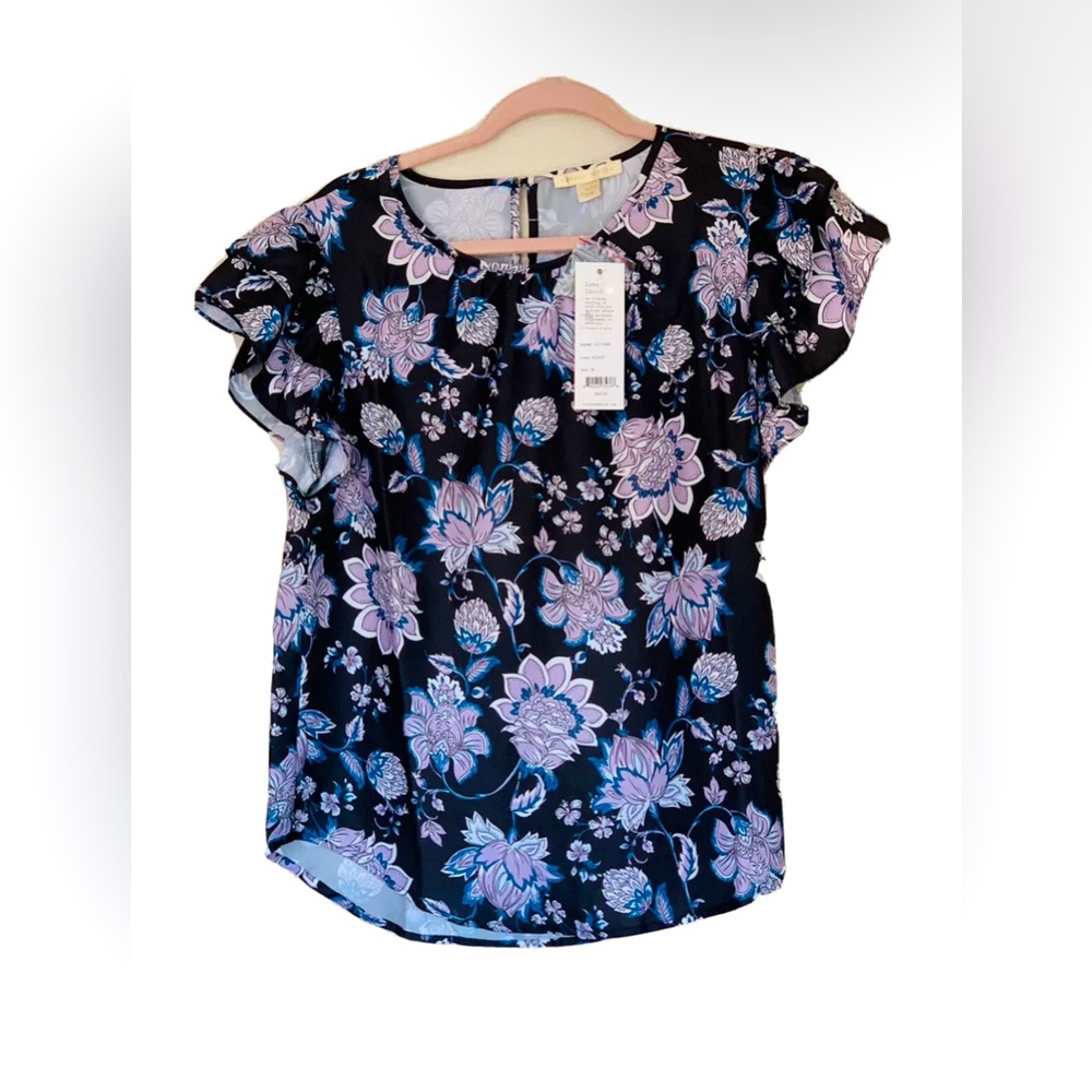 Women size M copper & Ella flared short sleeves summer top blouse